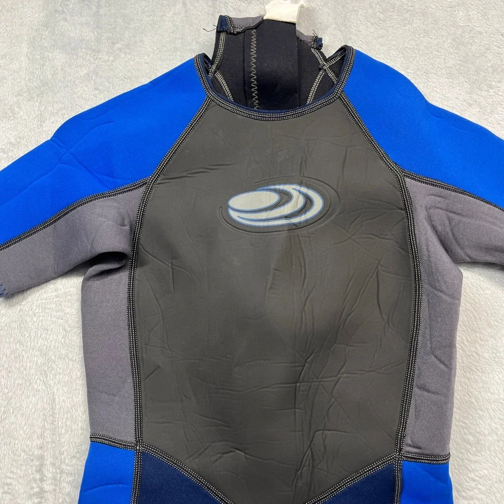 Jobe Shorty Wetsuit Youth Blue Grey Powerstretch Back Zip Springsuit Size 4